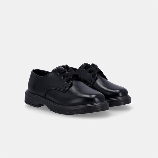 Clerk Younger Boys Chunky Lace Up School Shoe - Black