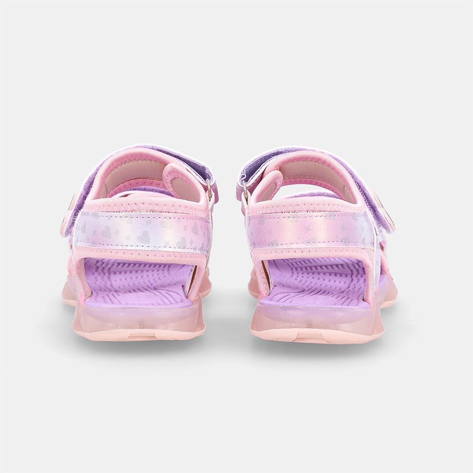 Girls Unai Double Velcro Strap Sandal - Light Pink