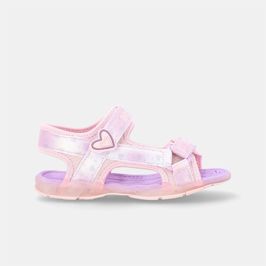 Girls Unai Double Velcro Strap Sandal - Light Pink