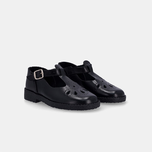 Betty Younger Girls School Shoe - Black