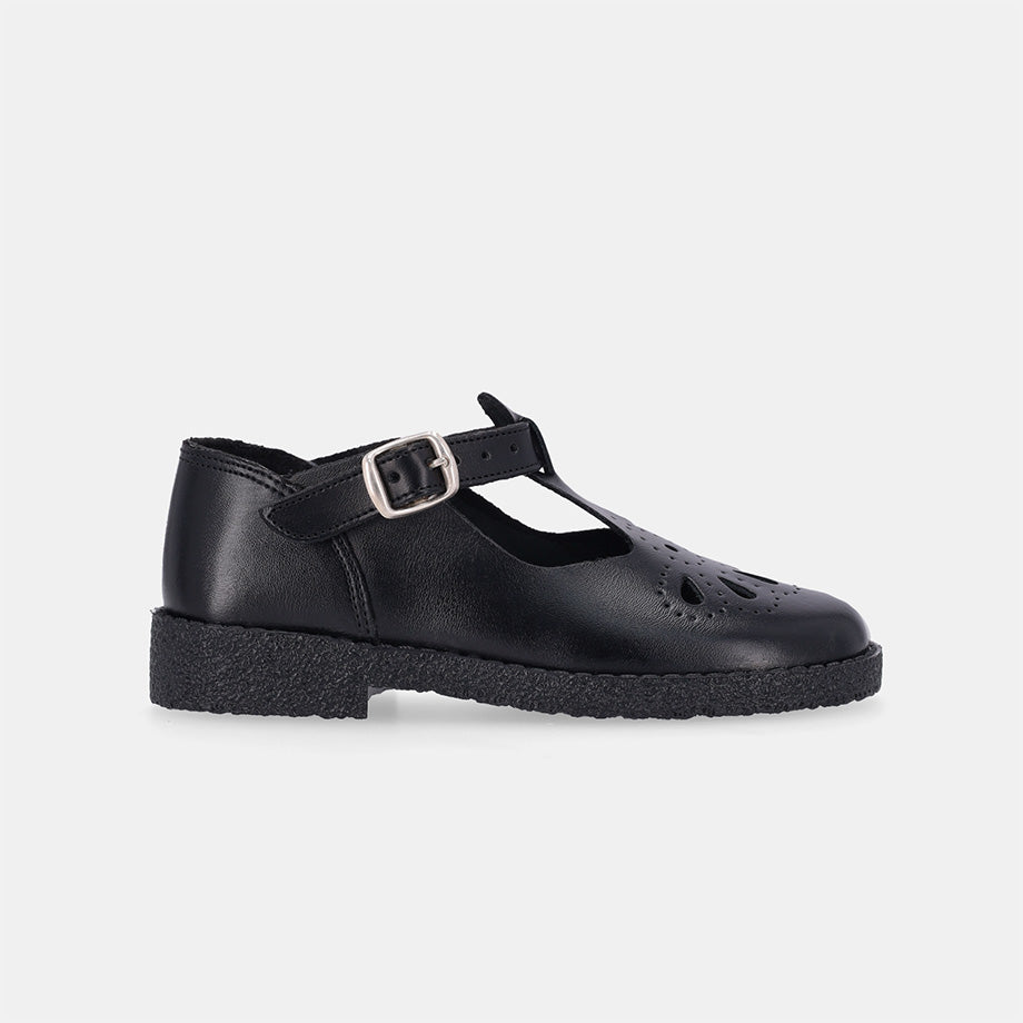 Betty Younger Girls School Shoe - Black