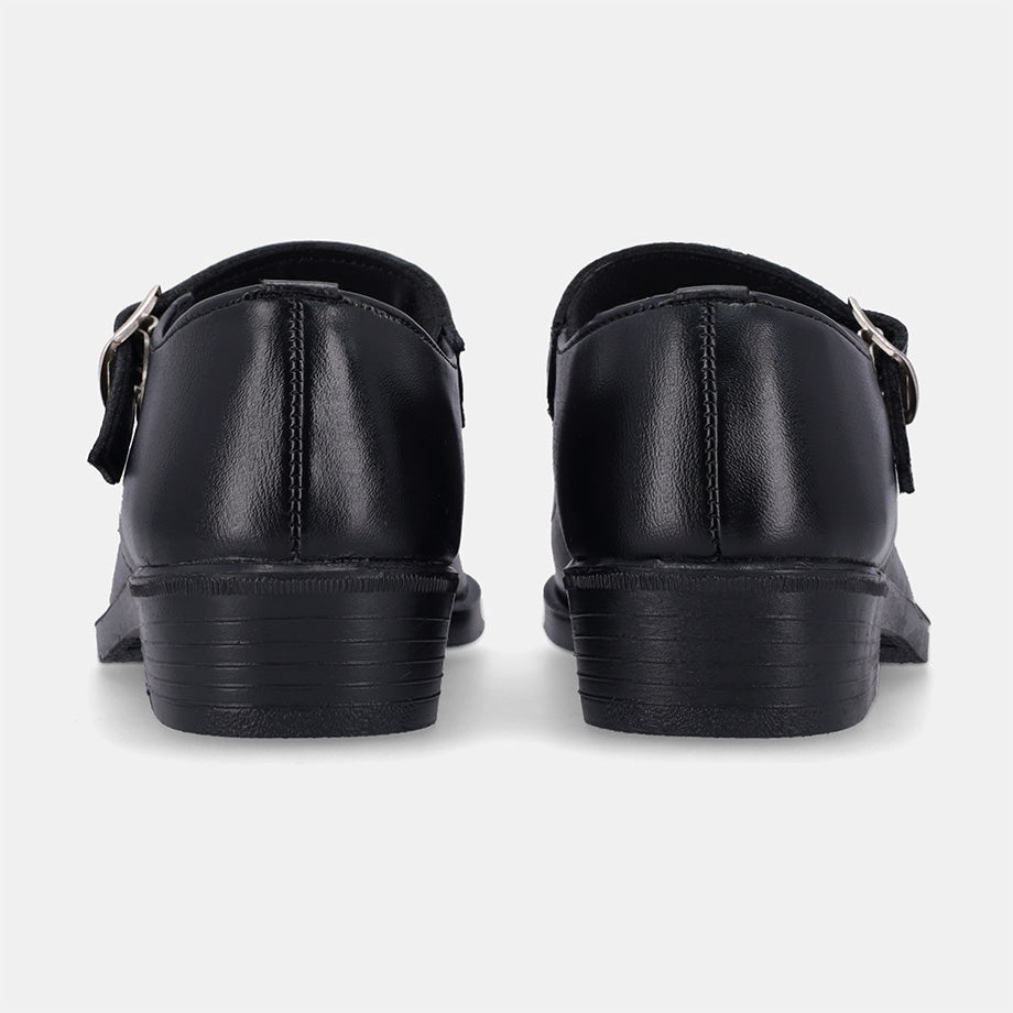 Pearl Younger Girls School Shoe - Black