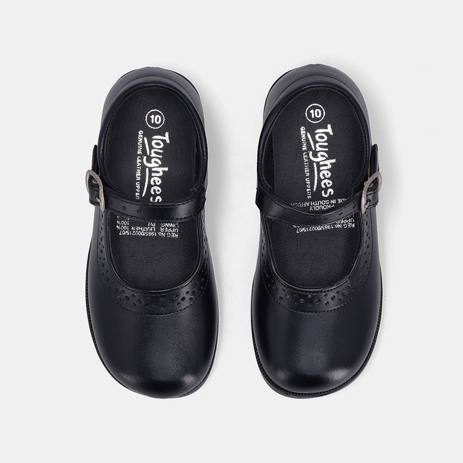 Sara Younger Girls School Shoe - Black