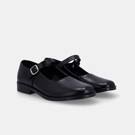 Pearl Ladies School Shoe - Black