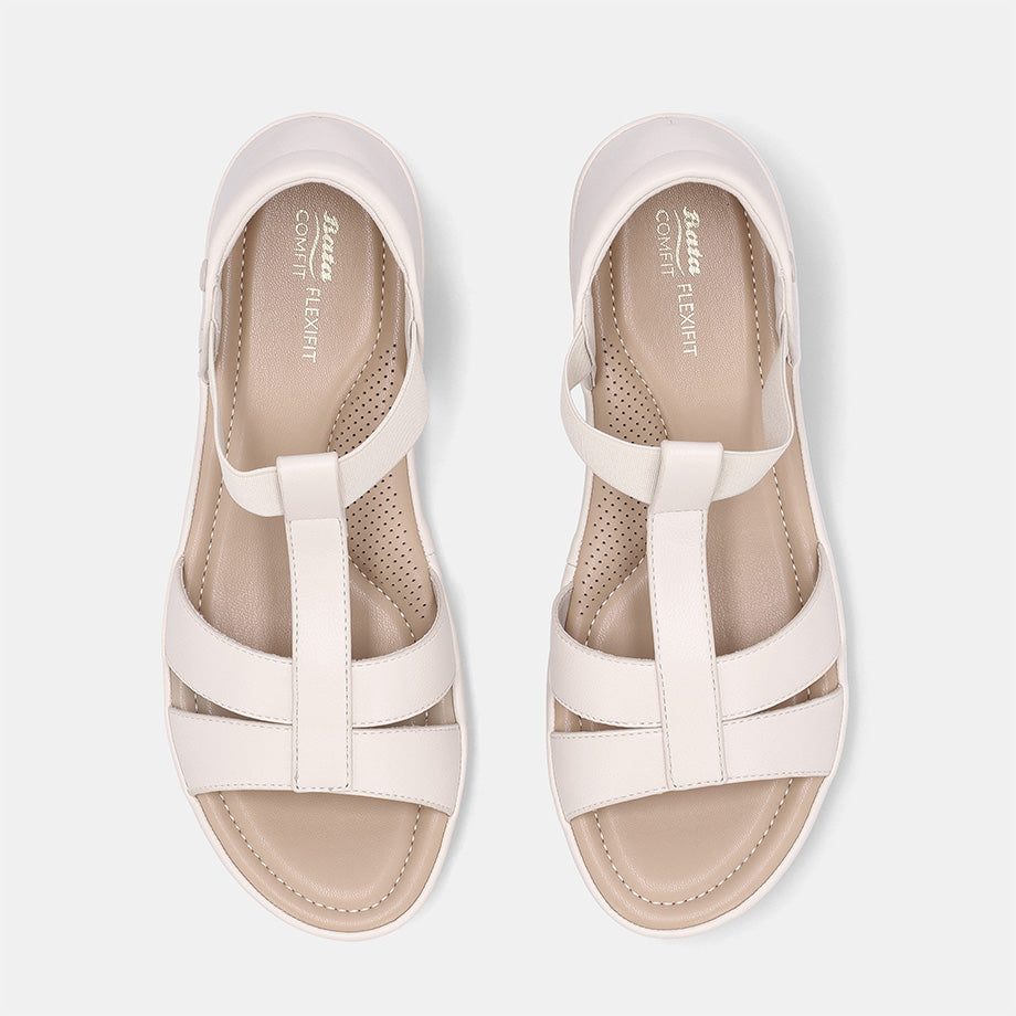 Cloe Elastic Strap Sandal - Bone White