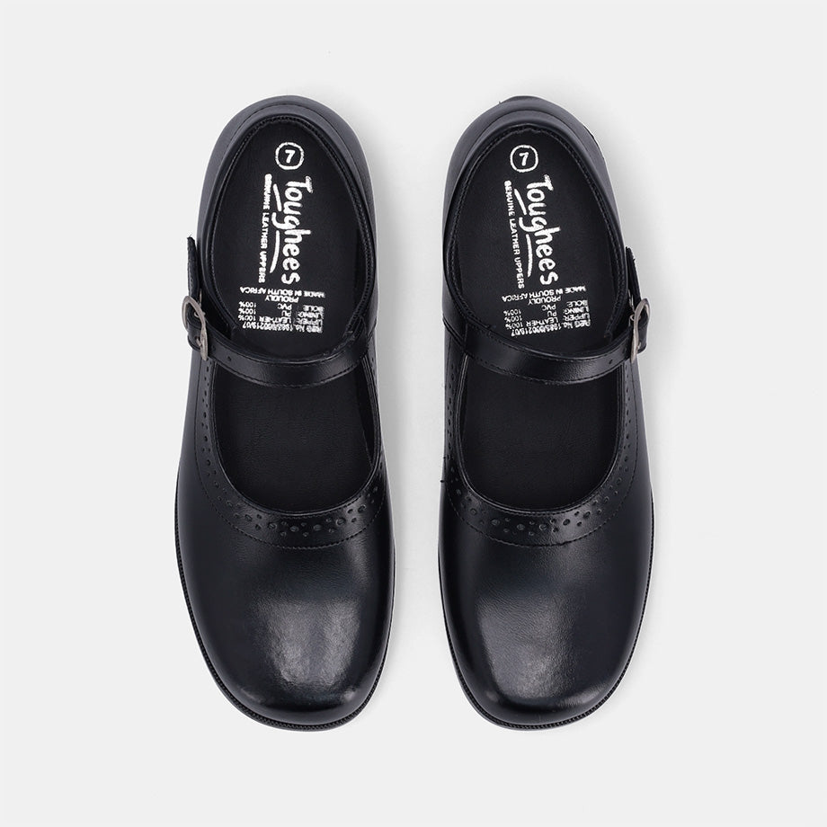 Sara Ladies School Shoe - Black