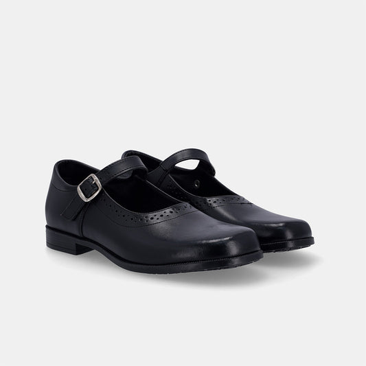 Sara Ladies School Shoe - Black