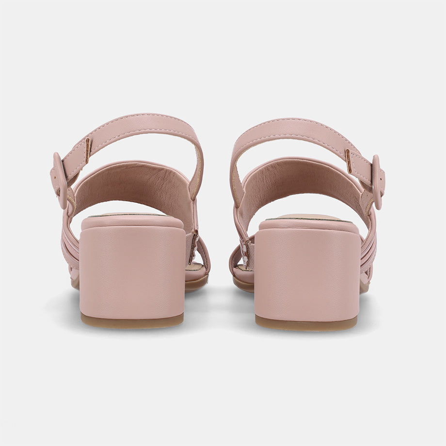 Federica Double Band Block Heel - Nude