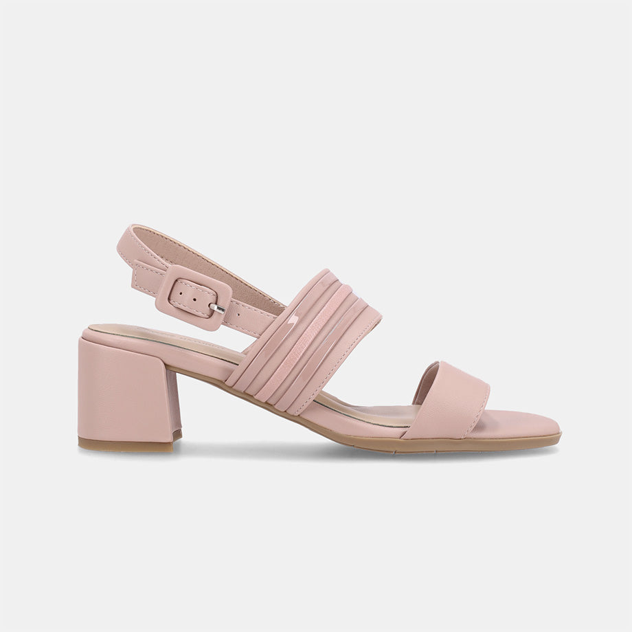 Federica Double Band Block Heel - Nude