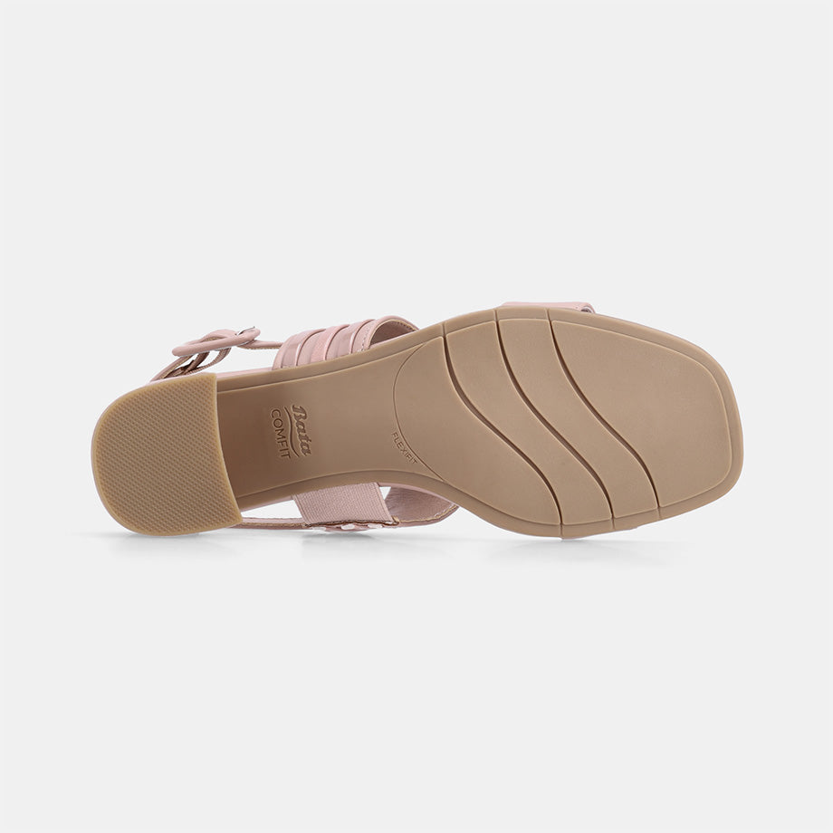 Federica Double Band Block Heel - Nude