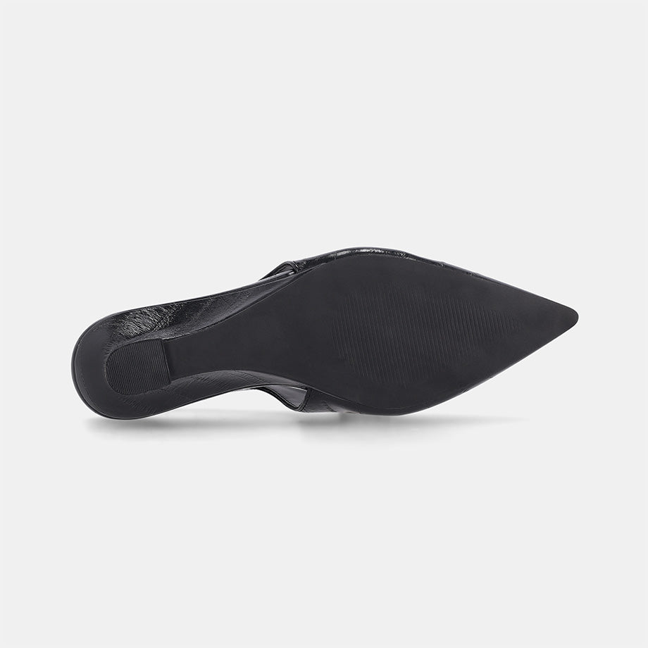 York Slingback Wedge - Black