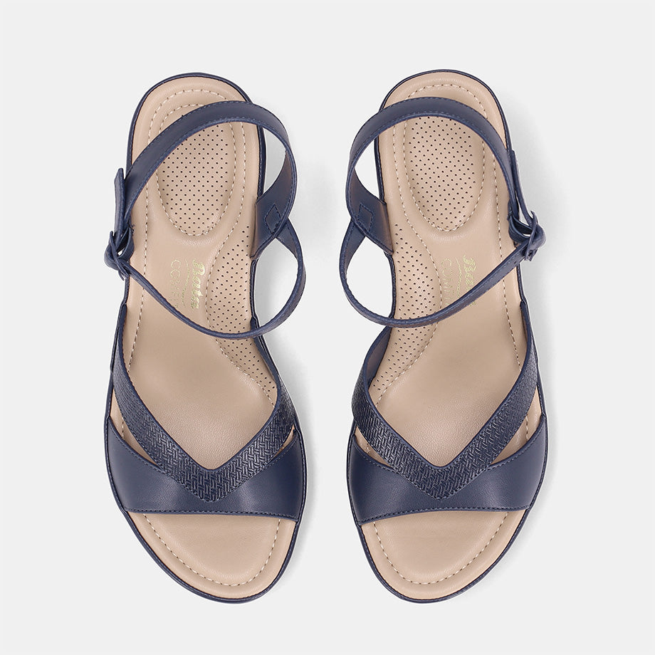 Calinay Block Hell sandal -Navy