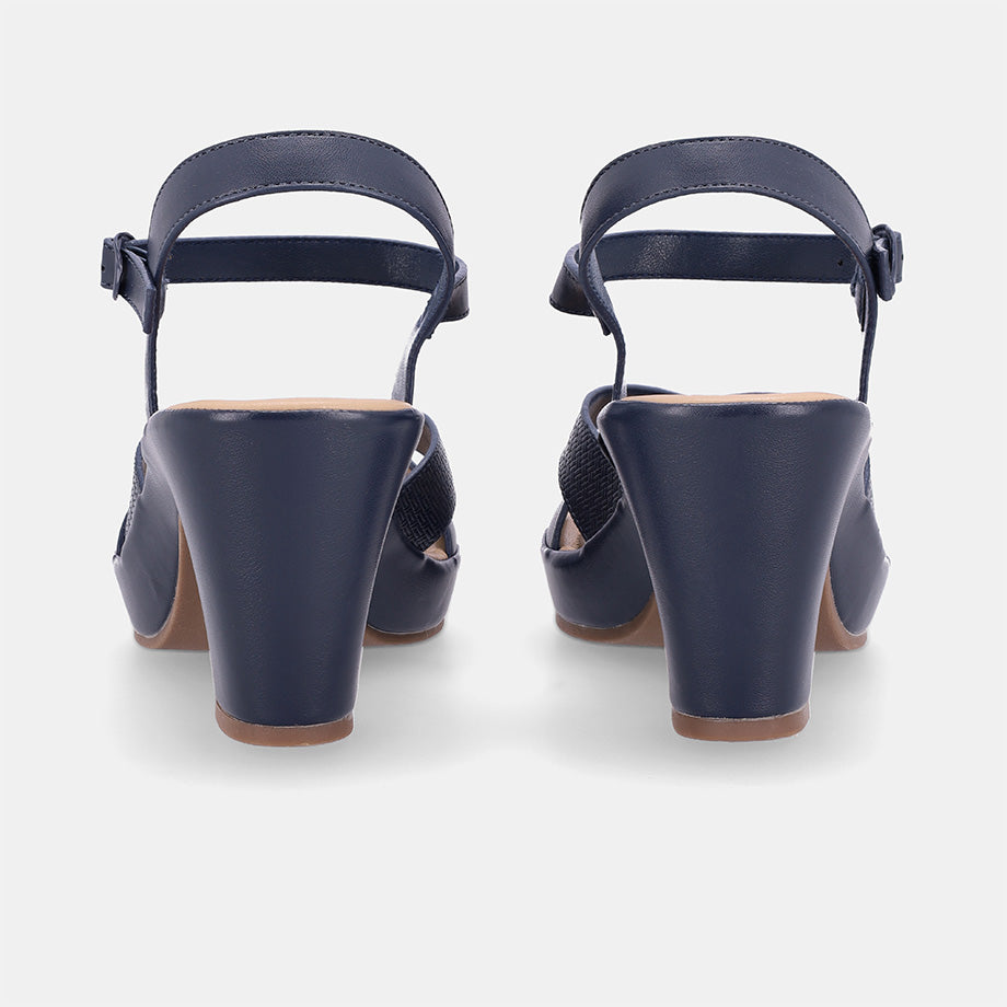 Calinay Block Hell sandal -Navy