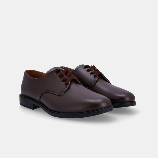 Hank Adult Lace Up School Shoe - Brown