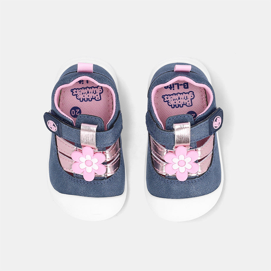 Girls Clove Velcro Flexi Sneaker - Denim