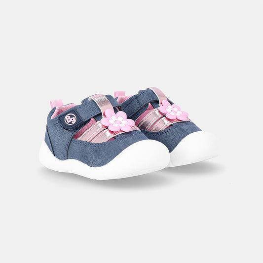 Girls Clove Velcro Flexi Sneaker - Denim
