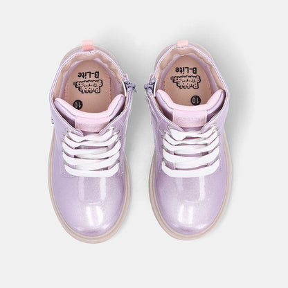 Baby Girl Lilac Boots Girls Toddler Size Ankle High Canvas Boots