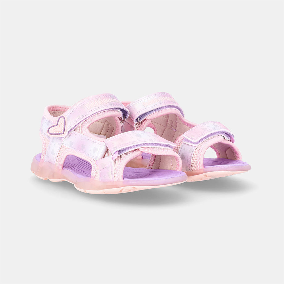 Girls Unai Double Velcro Strap Sandal - Light Pink