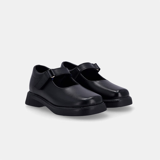 Vivianne Younger Girls School Shoe - Black