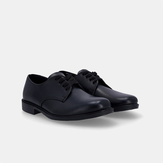 Hank Older Kids Lace Up School Shoe - Black