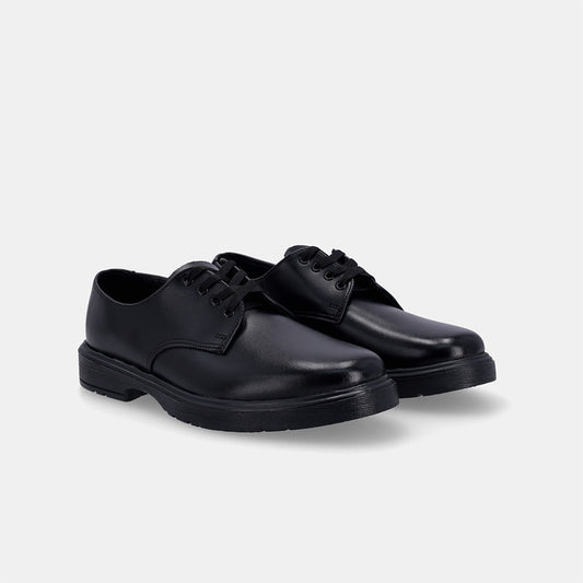 Clerk Older Boys Chunky Lace Up School Shoe - Black