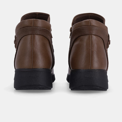 Fiona Wedge Boot - Brown