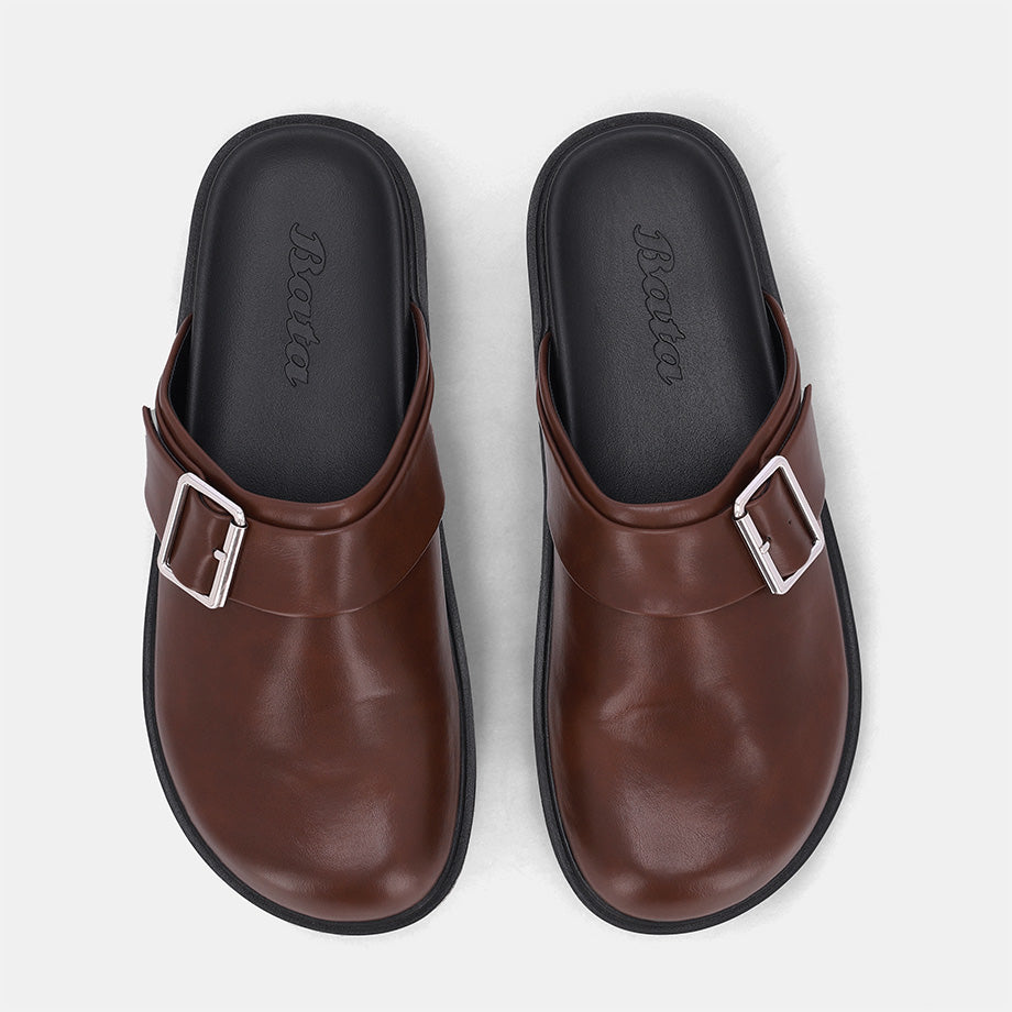 Blacke Buckle Mule -Brown