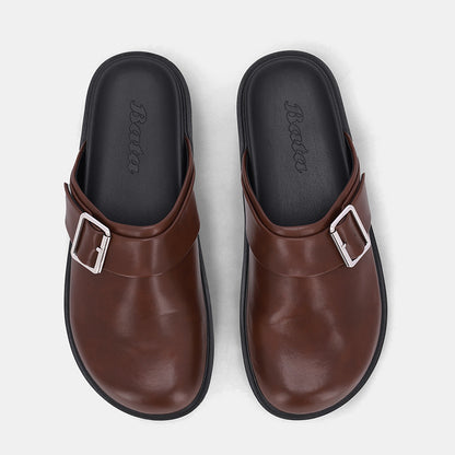 Blacke Buckle Mule -Brown