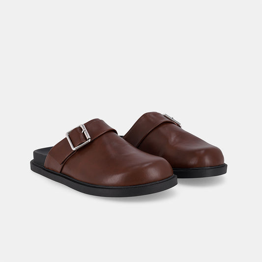 Blacke Buckle Mule -Brown