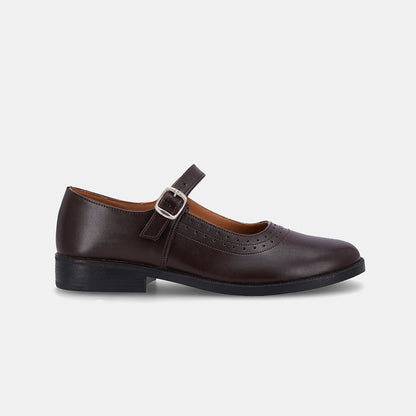 Pearl Ladies School Shoe - Brown