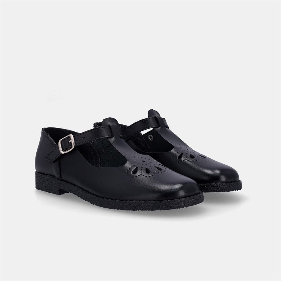Betty Ladies School Shoe - Black