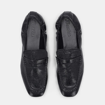 London Elastic Back Moccasin - Black