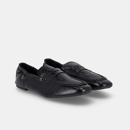 London Elastic Back Moccasin - Black