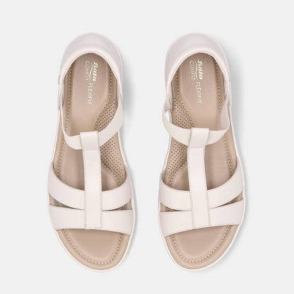 Cloe Elastic Strap Sandal - Bone White