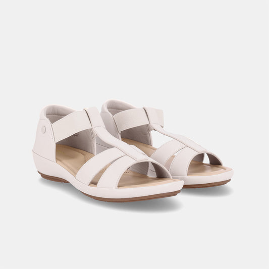 Cloe Elastic Strap Sandal - Bone White