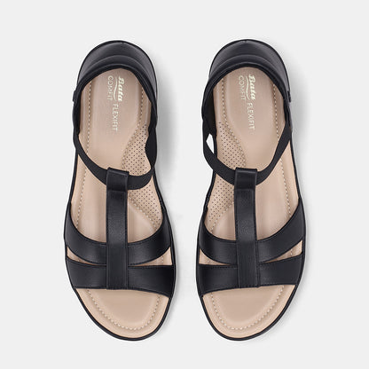 Cloe Elastic Strap Sandal - Black