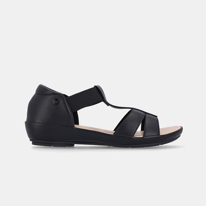 Cloe Elastic Strap Sandal - Black