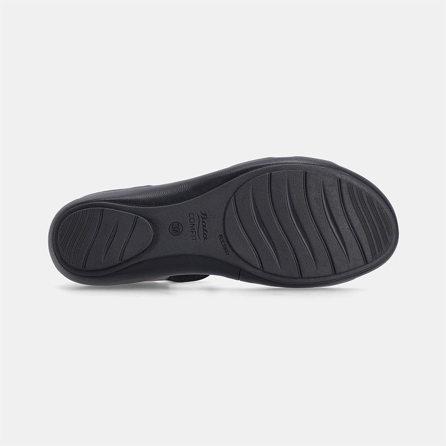 Cloe Elastic Strap Sandal - Black