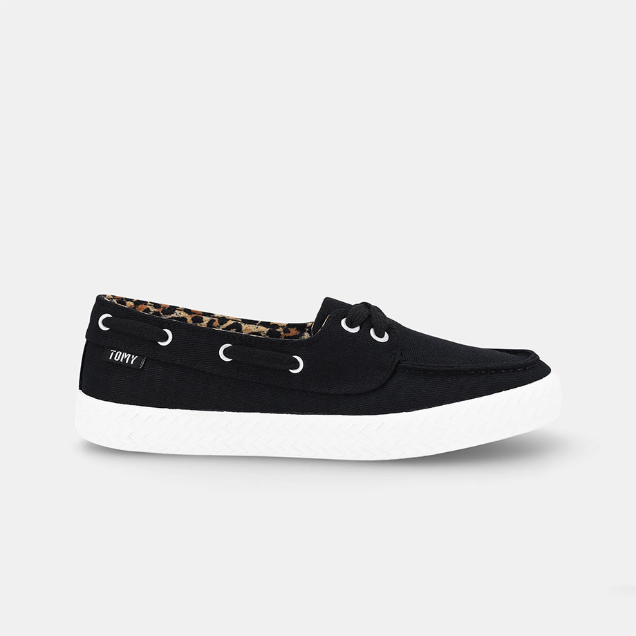 Charlotte Boat Sneaker - Black