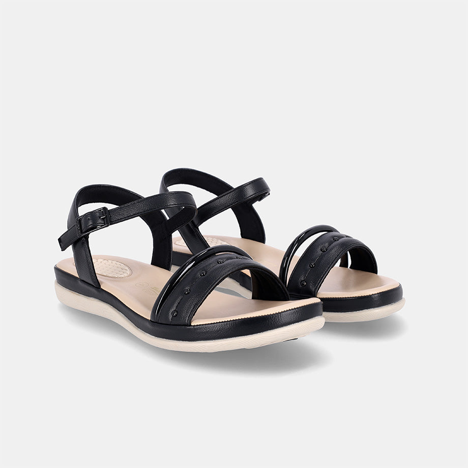 Colerin Single Band Strap Sandal-Black