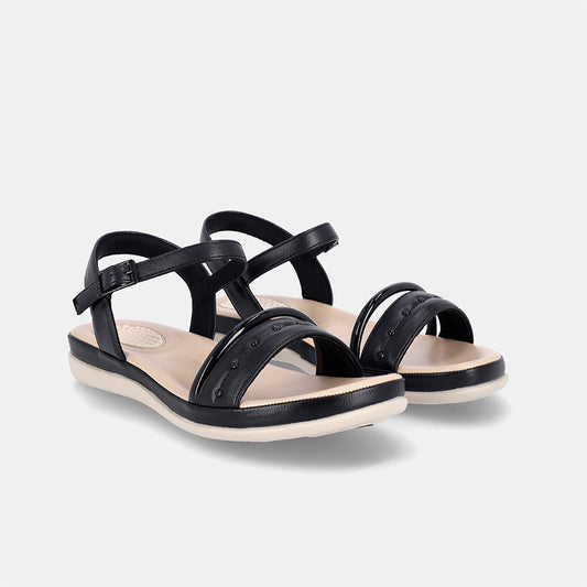 Colerin Single Band Strap Sandal-Black