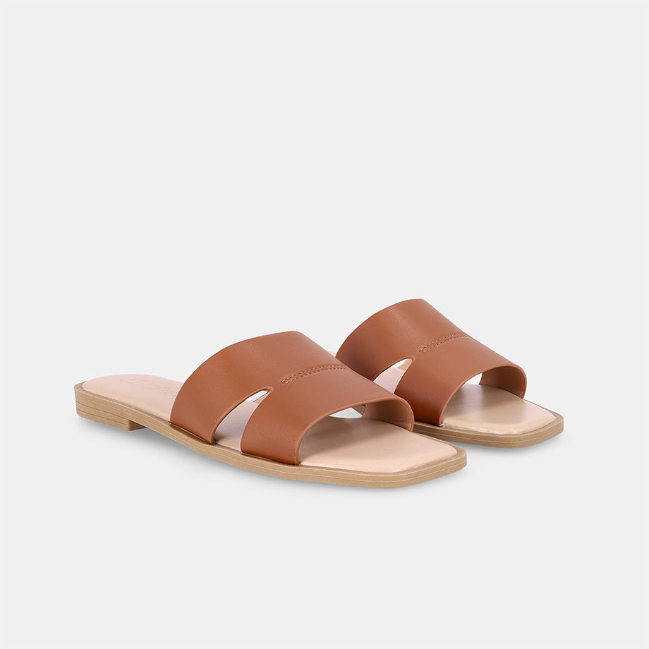 Odilia Cross Strap Sandal – Tan