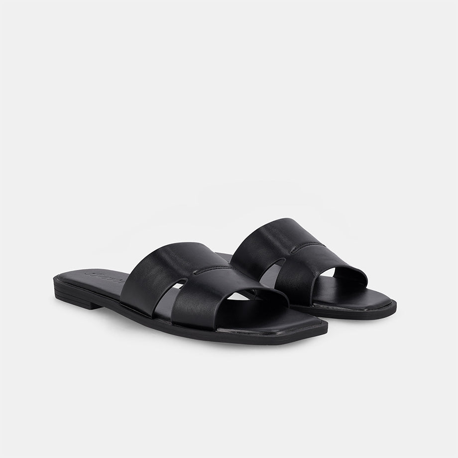 Odilia Cross Strap Sandal -Black