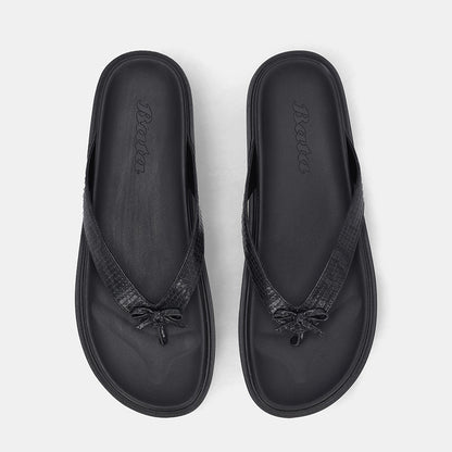 Blacke Slip On Sandal - Black