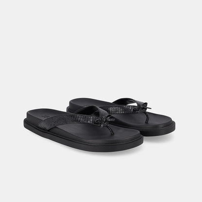 Blacke Slip On Sandal - Black
