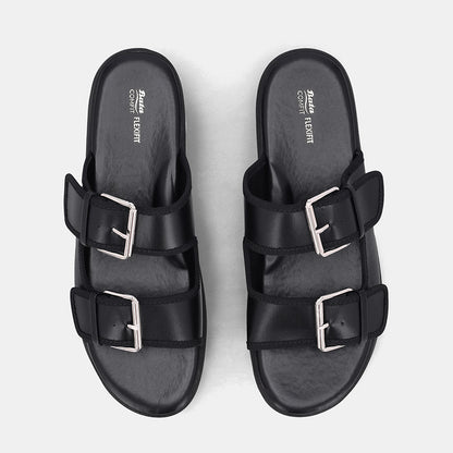 Franca Double Strap Sandal - Black