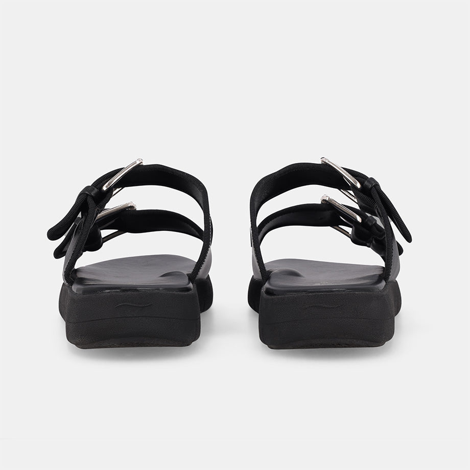 Franca Double Strap Sandal - Black