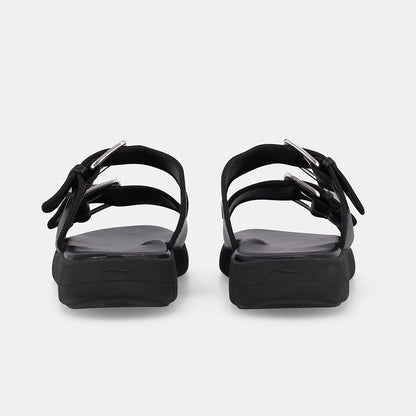 Franca Double Strap Sandal - Black