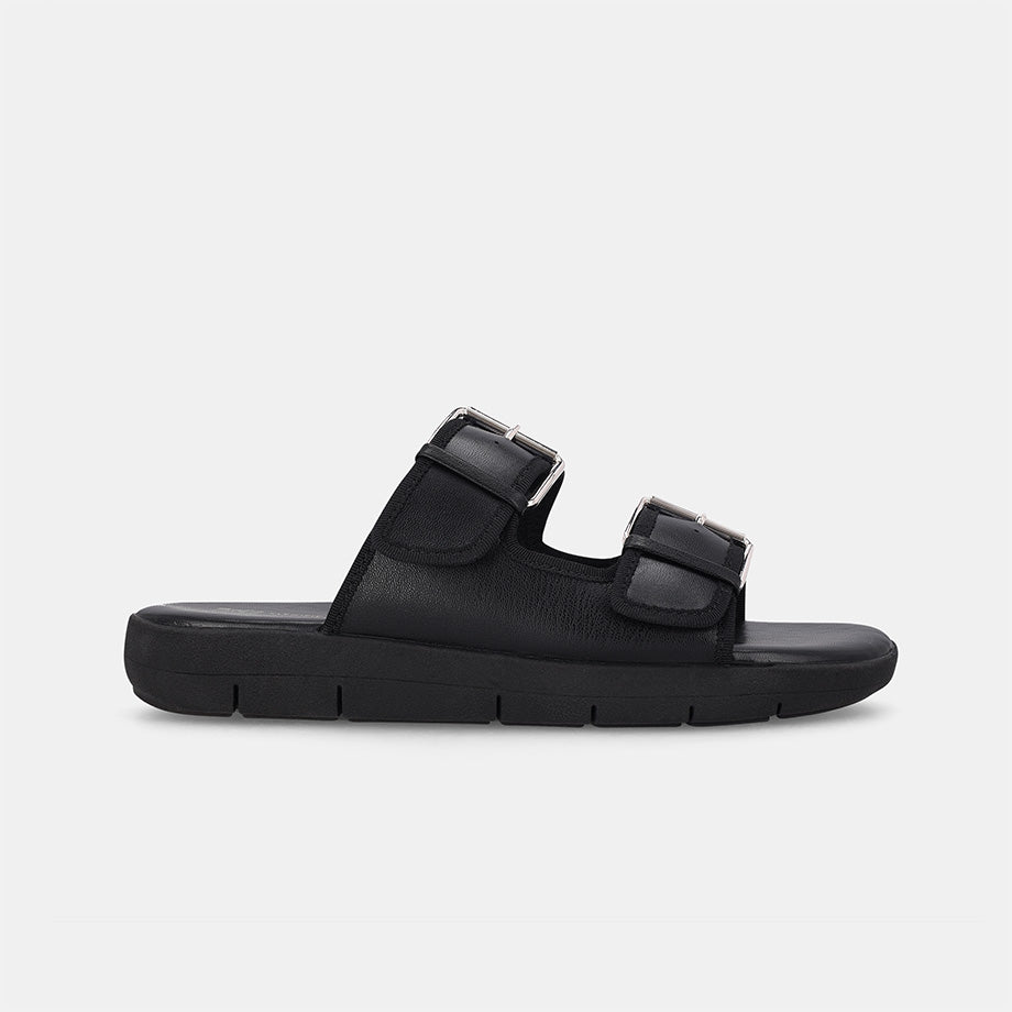 Franca Double Strap Sandal - Black