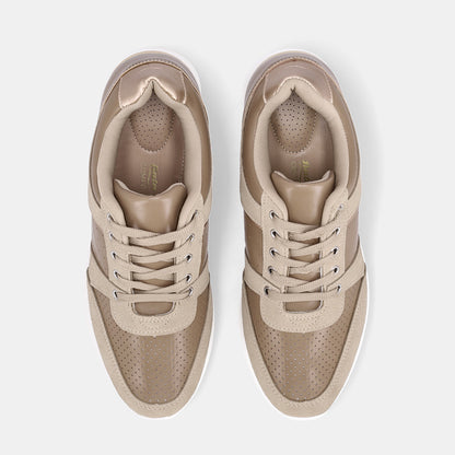 New Star Wedge Lace-up Sneaker - Beige